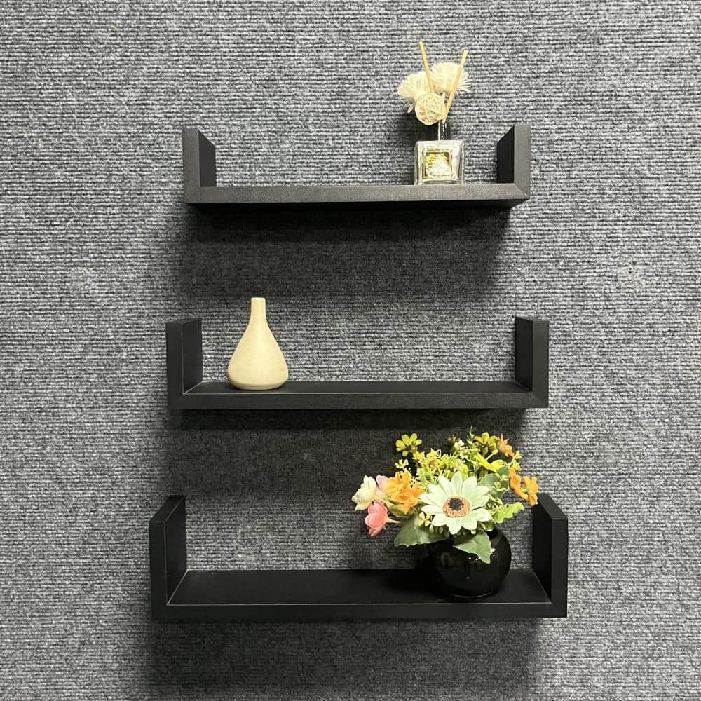 Floating 'U' Wall Shelves (Set of 3)