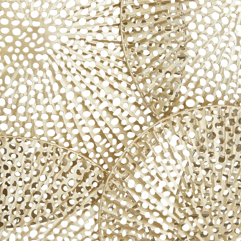 Metal Plate Wall Decor with Perforated Design - Gold - Roche River Decor
