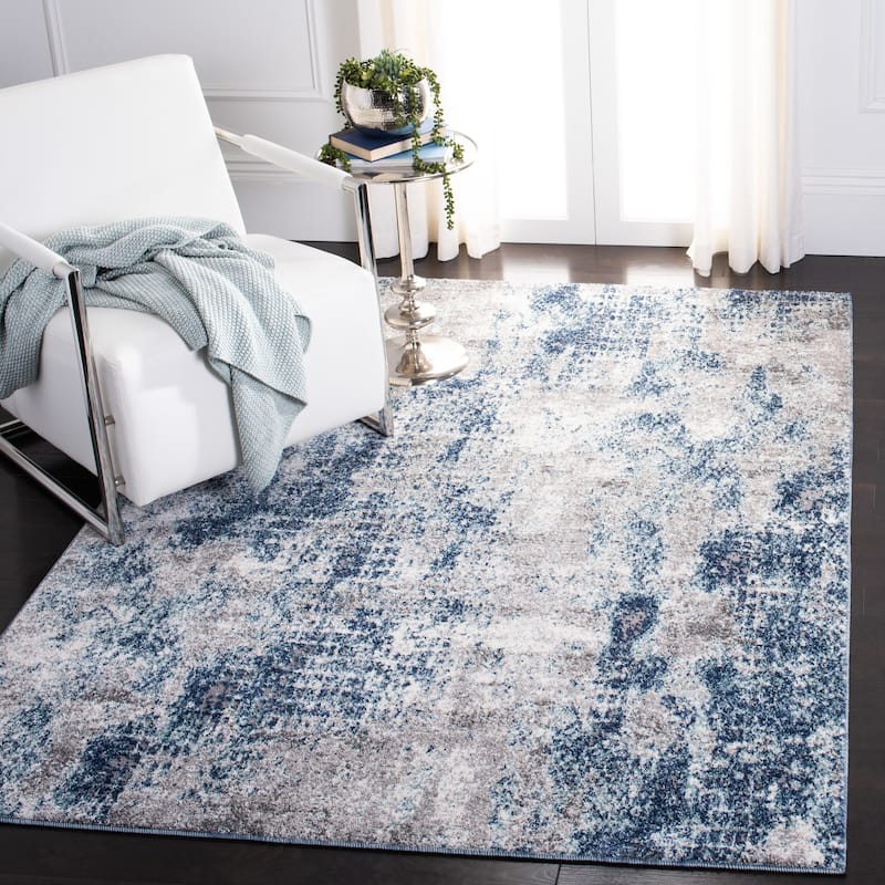 SAFAVIEH Aston Outi Modern Abstract Rug - 8' x 10' - Navy/Grey