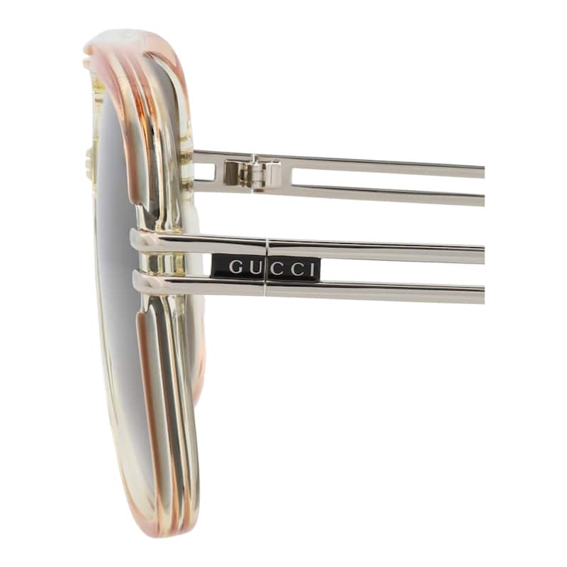 Gucci Aviator-Frame Acetate Sunglasses - Orange Silver Brown - NS