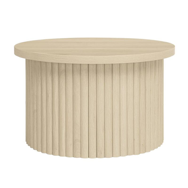 GDF Studio - Modern Metal Base Round Coffee Table Set of 2