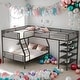 preview thumbnail 2 of 8, Twin Over Full L-Shaped Bunk Bed Twin Size Loft Bed With 4 Shelves for Home