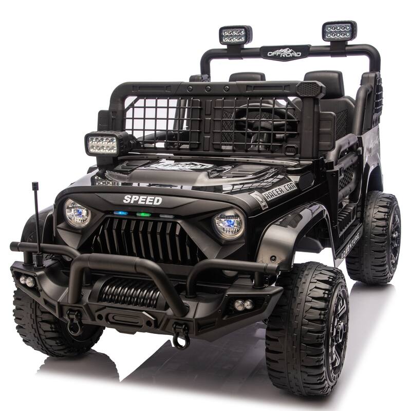 24V Ride-On Car All-Terrain Kids Car Electric Car Toy Ride on Jeep - Black
