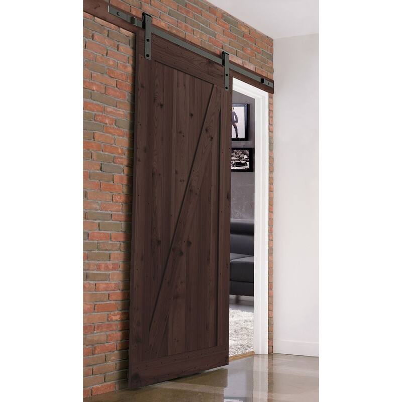 Farm Style Sliding Door, Unfinished with Sliding Door Hardware Kit