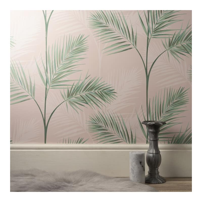Fine Decor South Beach Blush Fronds Wallpaper - 20.5 x 396 x 0.025