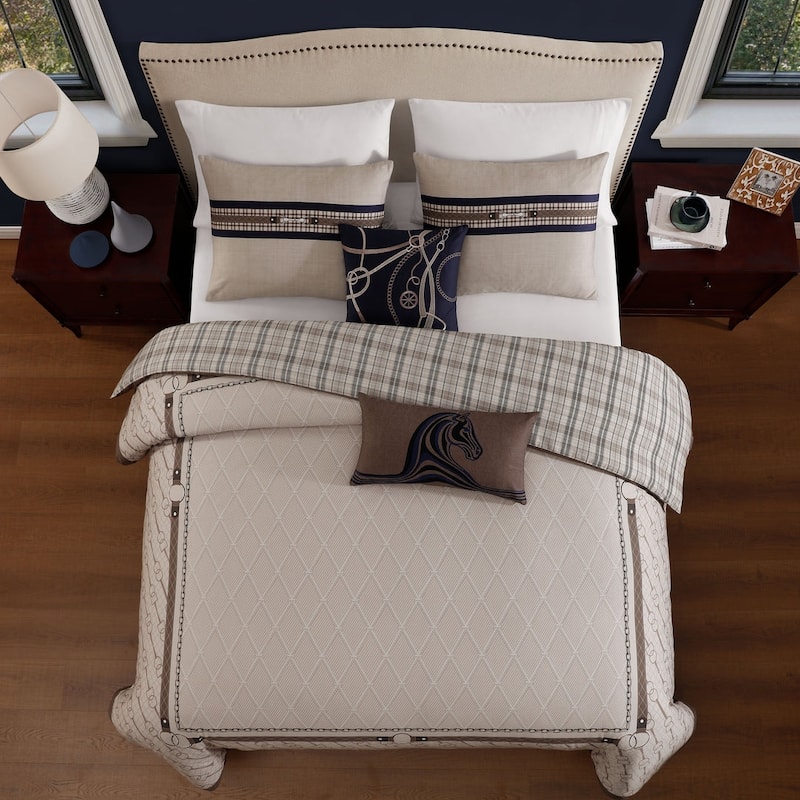 Bebejan Equestrian 100 % Cotton Sateen 5 Piece Reversible Comforter Set