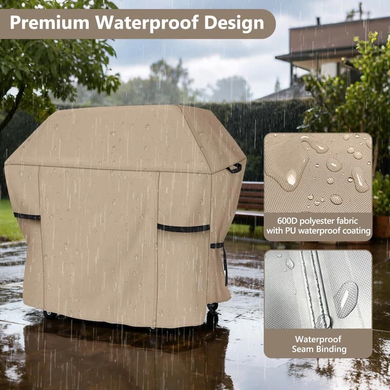 Heavy-Duty Outdoor BBQ Grill Cover - Waterproof, UV-Resistant & Tear-Proof with All-Weather Protection & Secure Fit