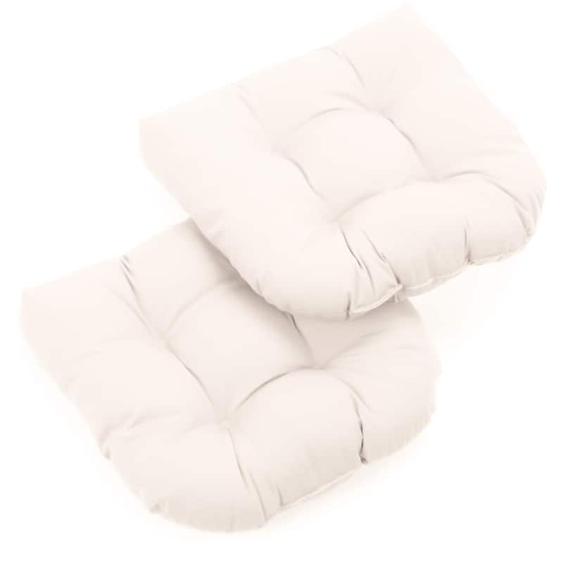 19-inch Twill U-shaped Chair Cushion (Set of 1, 2, or 4) - 19 x 19 - Set of 2 - Natural