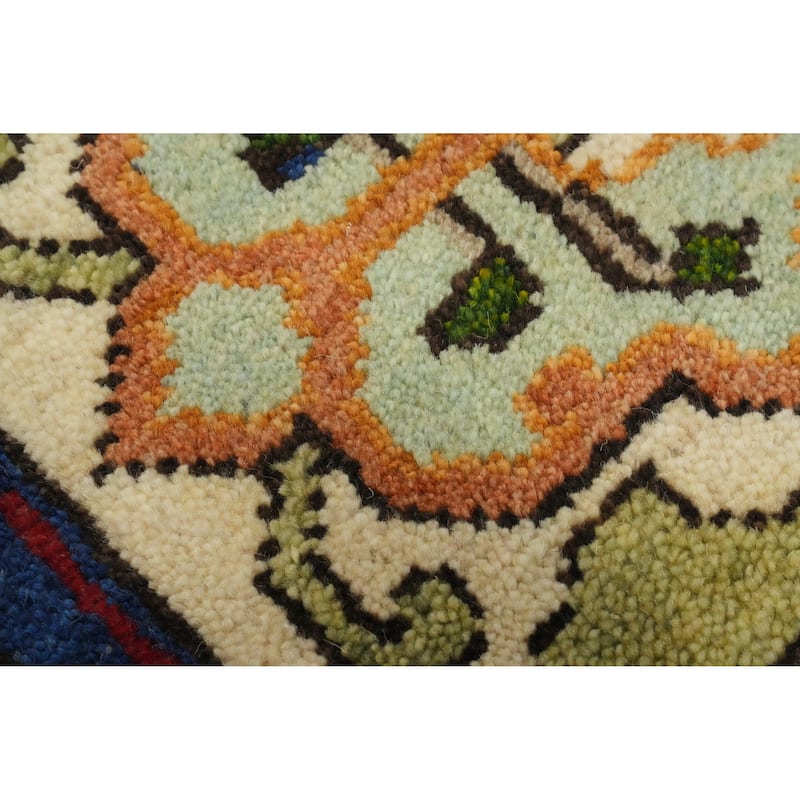 Hand-knotted Transitional Wool Carpet Yellow Oushak Rug Floral Oriental Area Rug - 10' 1'' X 7' 8''