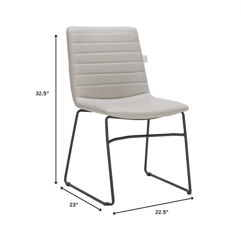 Zylar Modern Leather Guest Chair with Lumbar Support, Stainless Steel Base, High-Density Foam, Floor Protectors, 300 lb Capacity