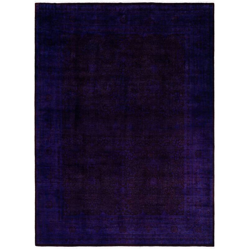 Overdyed One-of-a-Kind Hand-Knotted Area Rug - Purple - 9' 3" x 12' 6"