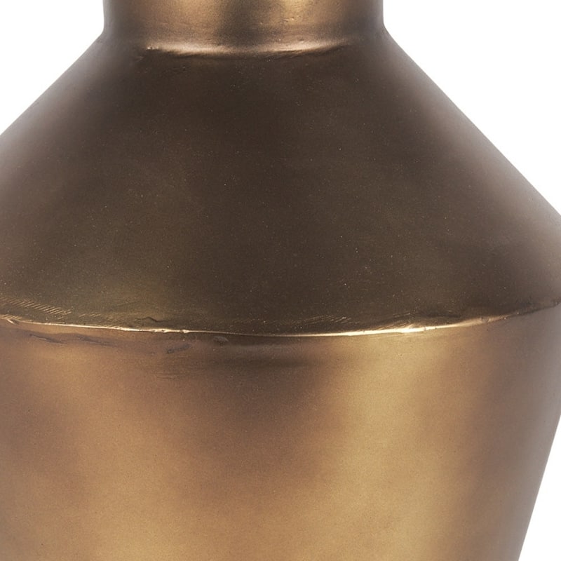 12" Antiqued Bronze Metal Trumpet Table Vase - 8.50