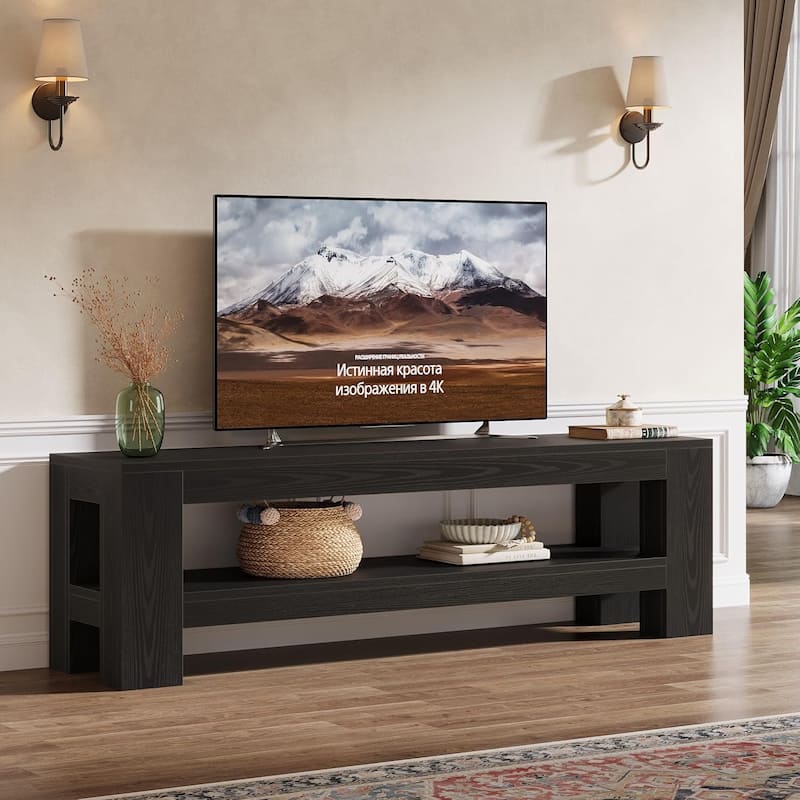 TV Stand, Media Console with Storage Shelves, Entertainment Center Television Console Accent Cabinet for Living Room, Bedroom