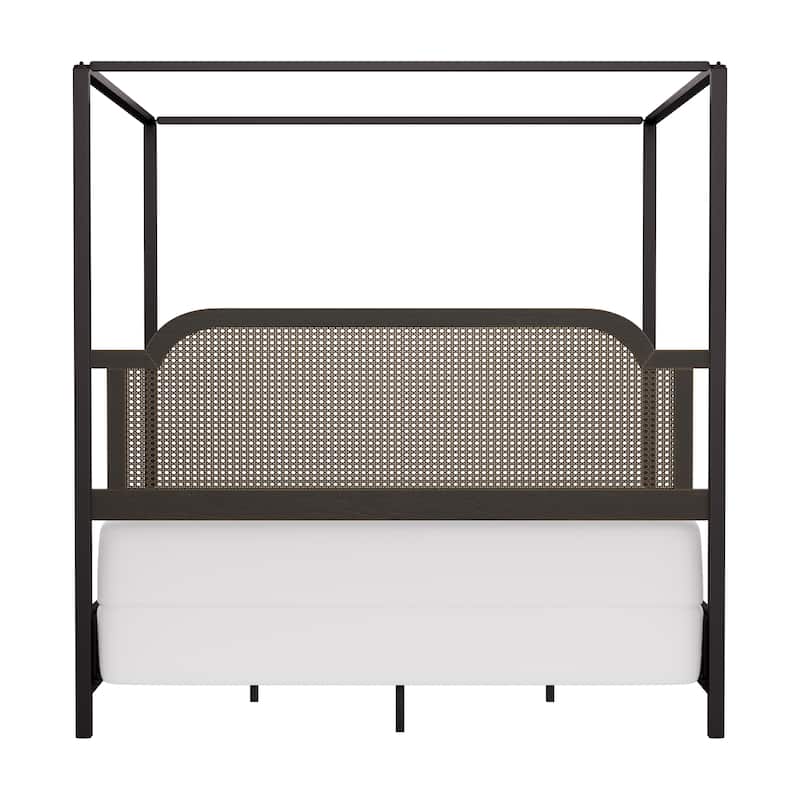 Hillsdale Furniture Melanie Wood and Metal Canopy Bed, Oiled Bronze
