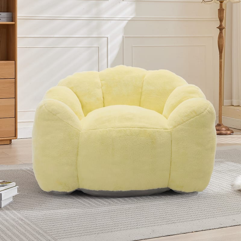 Adult Bean Bag Sofa with Pull Ring can be Easily Moved Suitable for Various Environments Such as Living Room, Bedroom, etc. - Yellow