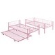 preview thumbnail 4 of 15, Twin over Twin Bunk Bed with Twin Trundle,Metal,No Box Spring Needed