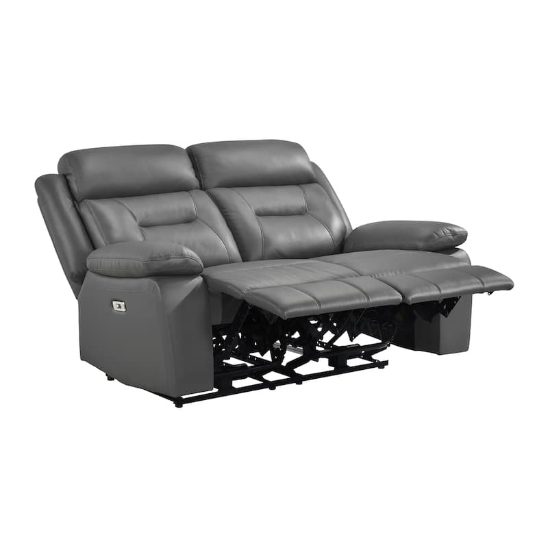 Garrey Leather 3-Piece Power Double Reclining Living Room Sofa Set
