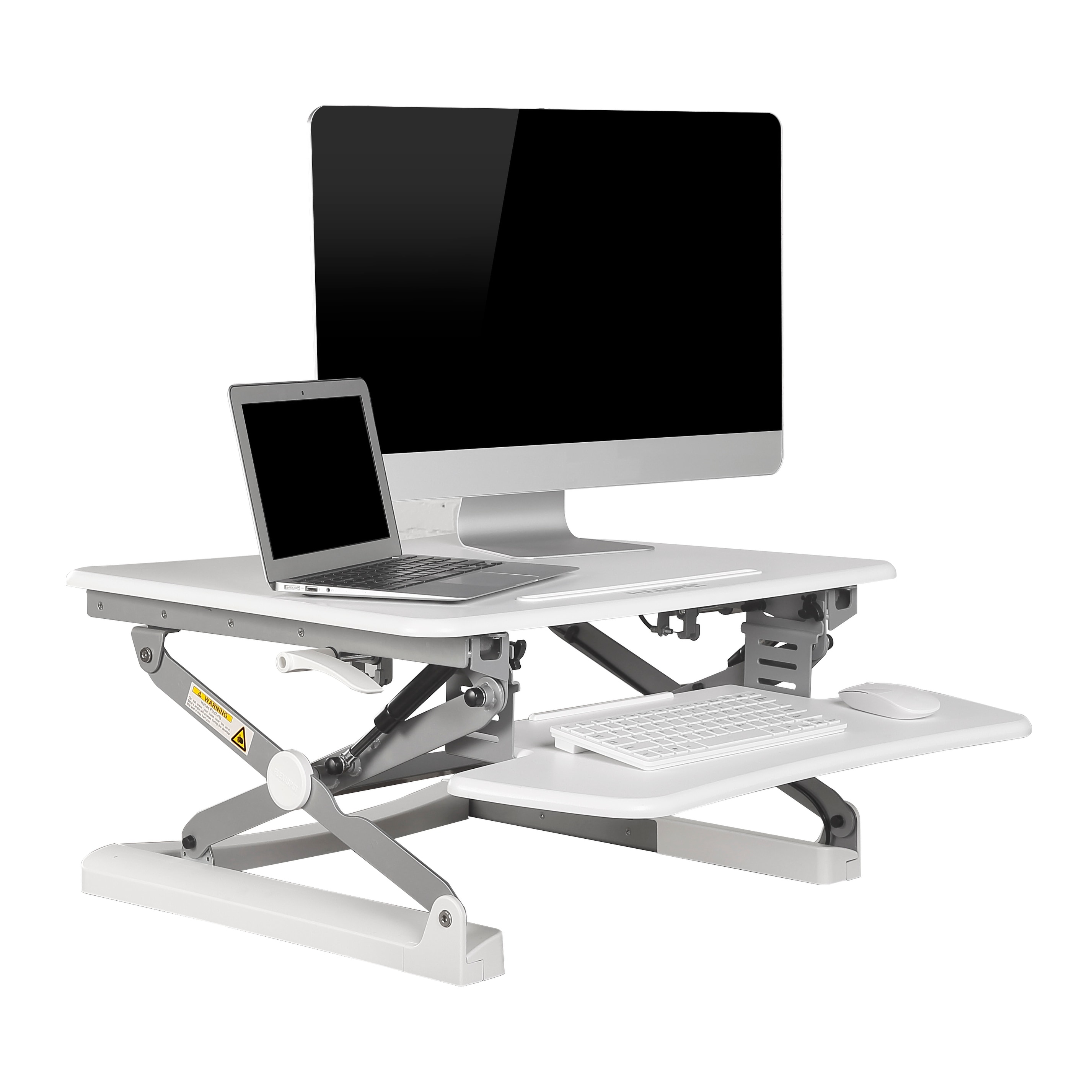 FlexiSpot Stand Up Desk M1B-Black 27 wide Height-Adjustable Standing Desk Riser with Removable wider keyboard tray 