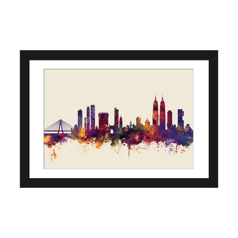 iCanvas "Mumbai (Bombay), India On Beige" by Michael Tompsett - Black - 24x32x1