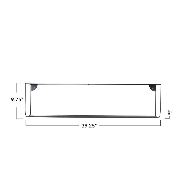 Metal Two-Tier Wall Shelf Storage - 39.3"L x 8.0"W x 9.8"H