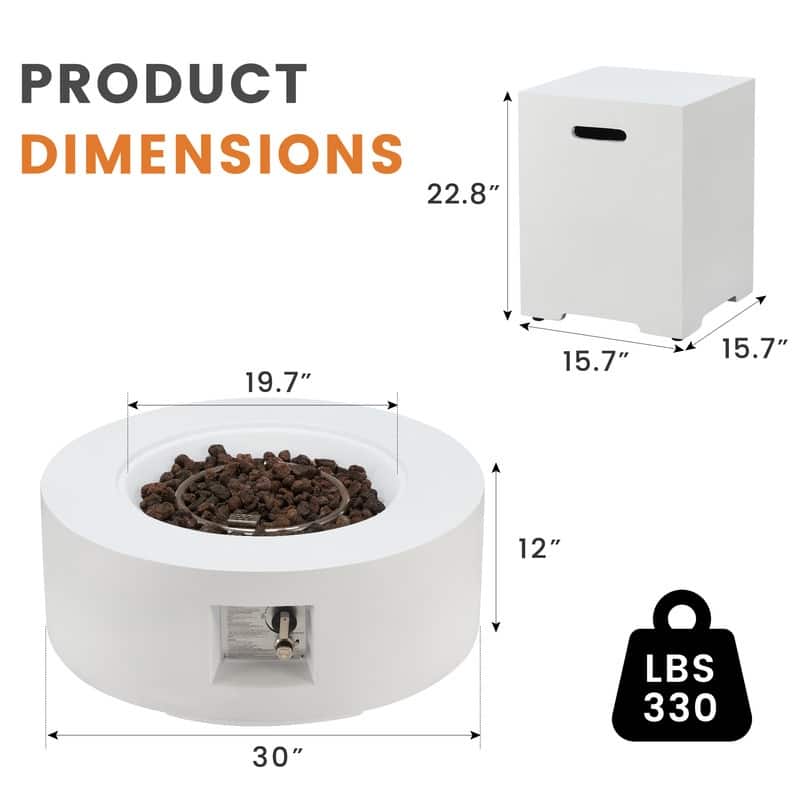 Outdoor Propane Fire Pit Table with Tank Storage and Weather-Resistant Cover