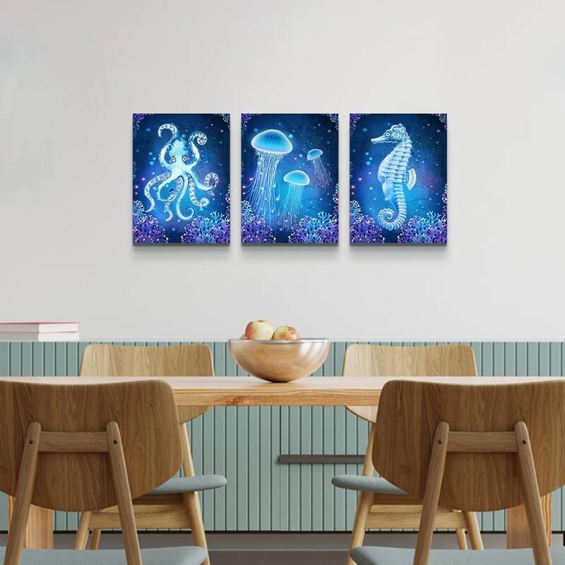 Blue Ocean Animal Seascape Canvas Prints Wall Art