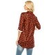 preview thumbnail 56 of 54, Haute Edition Women's Pattern and Solid 3/4 Roll Tab Sleeve Blouse Tunic Tops