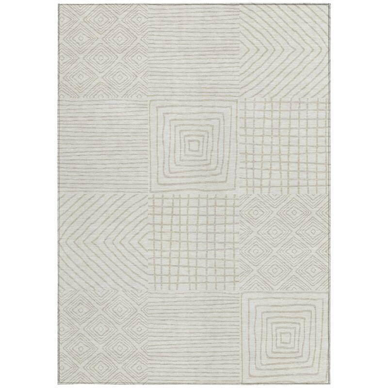 HomeRoots Geometric Transitional Rectangle Outdoor Rug