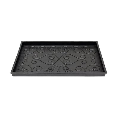 Achla Designs Multi Purpose Rubber Area Boot Tray, Small, 24 Inch Wide, Black