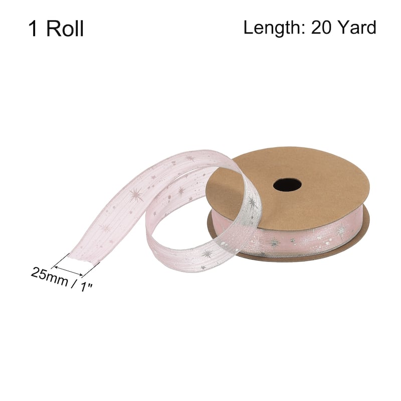 Star Organza Sheer Ribbon Sparkly Snow Yarn Ribbon