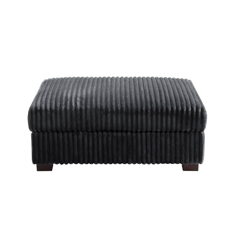Modern Cotton Flannel Upholstery Oversized Ottoman