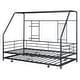 preview thumbnail 60 of 78, Metal House Bed with Trundle and Roof for Kids, Boys and Girls, Bedroom