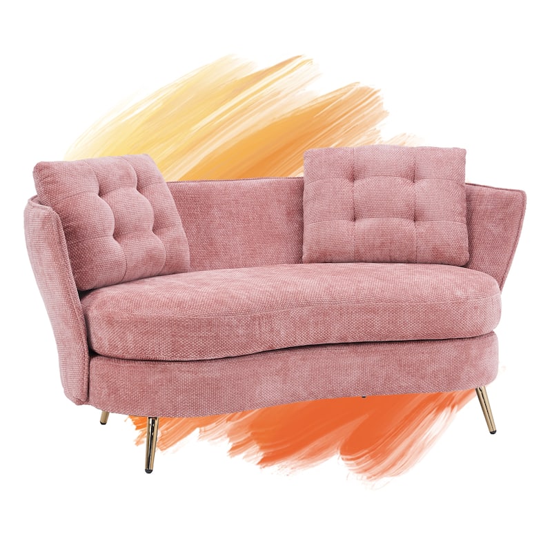 Polyester Fiber Loveseat Sofa Upholstered Couch