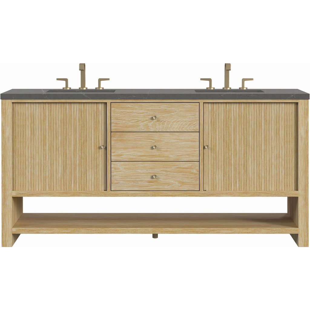 James Martin Vanities D404-V72-3CSP Marigot 72" Double Basin Wood