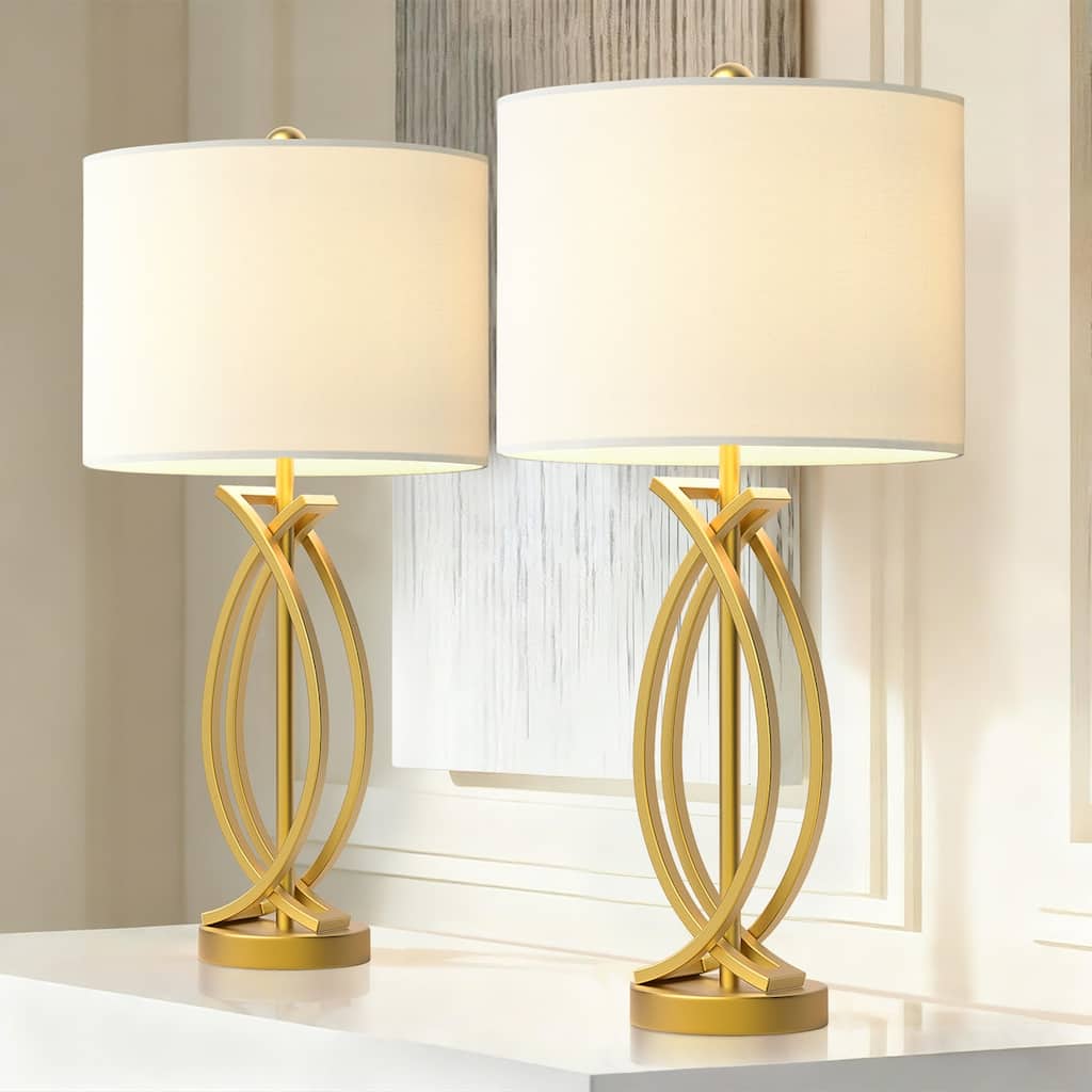 Maxax 26’ Black Metal Table Lamp Set