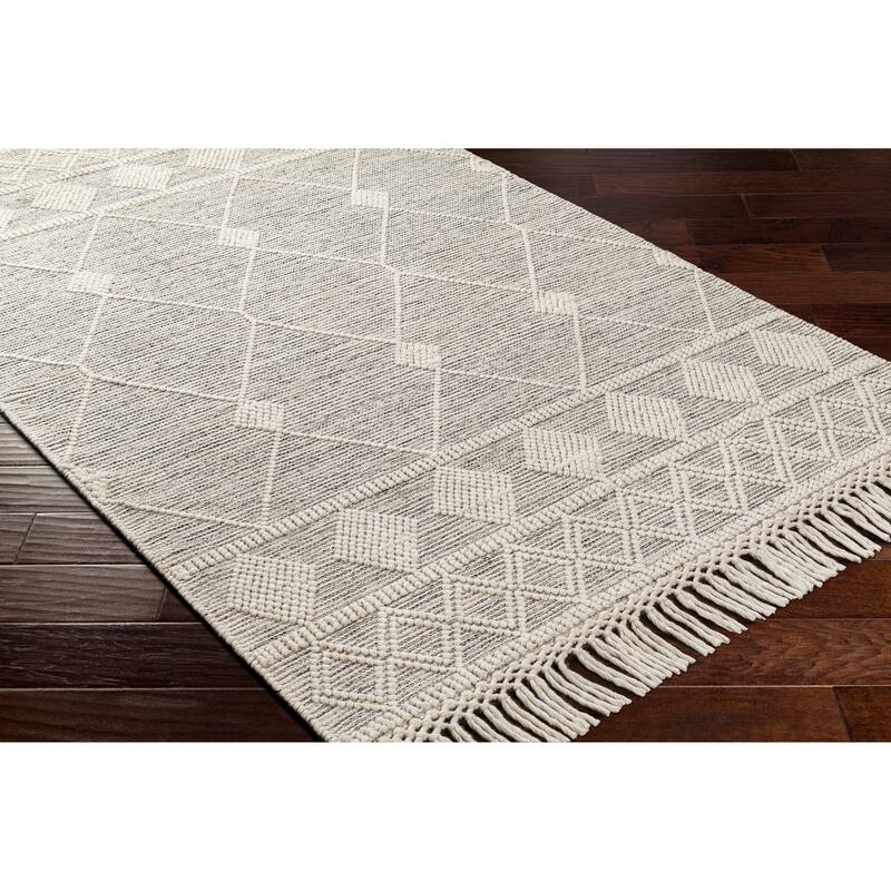 Livabliss Hemdan Handmade Bohemian Diamond Wool Blend Area Rug