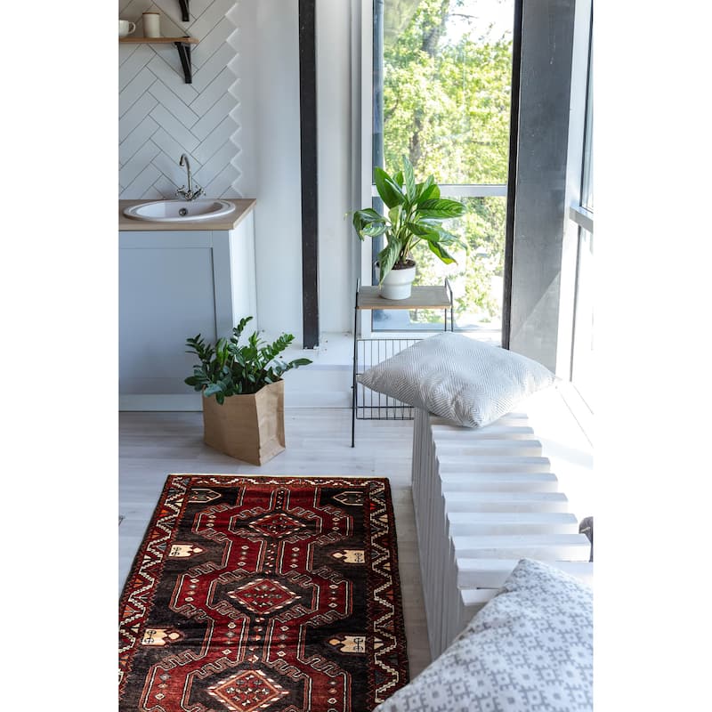 ECARPETGALLERY Hand-knotted Anadol Red Wool Rug - 3'8 x 9'7