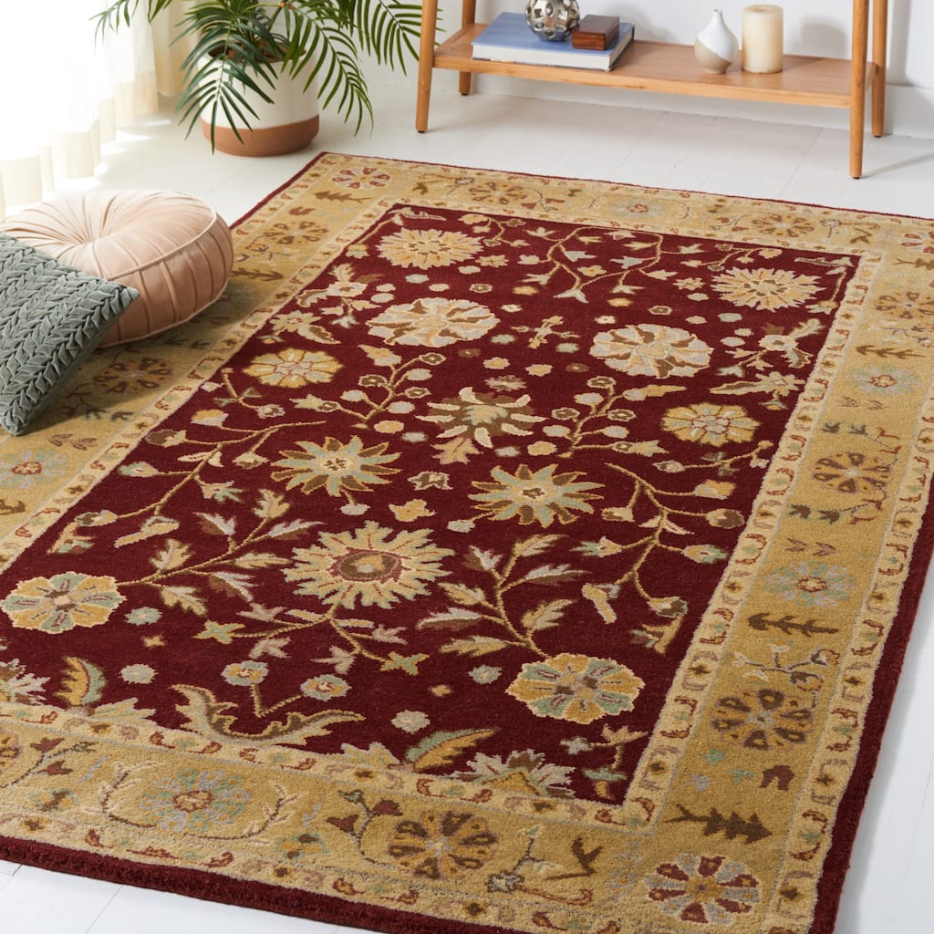 SAFAVIEH Handmade Heritage Layered Faux Bois Traditional Oriental Wool Rug