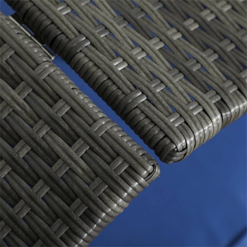 PE Rattan Steel Dog Playpen with Cushion and Anti-Slip - 38.6" L x 27.2" W x 28.7" H