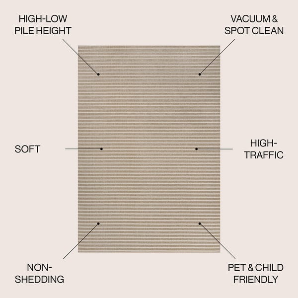 dimension image slide 5 of 26, JONATHAN Y Maribo Minimalist Scandi Striped Navy/ivory Area Rug