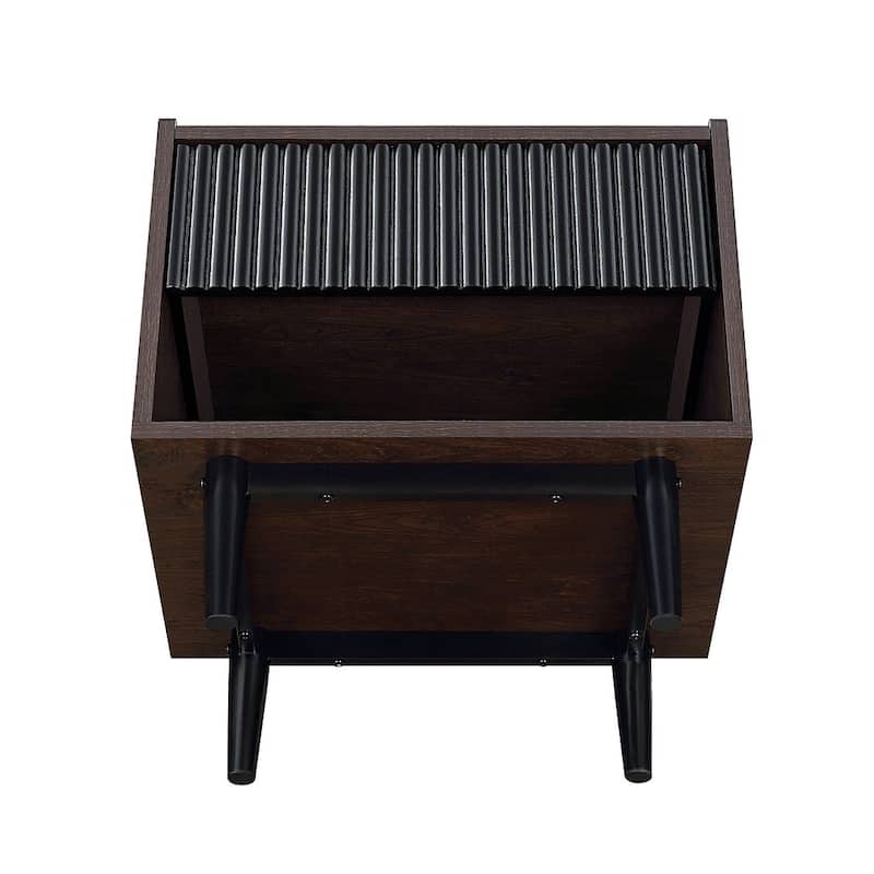 Manhattan Comfort Duane Modern Ribbed Nightstand Set of 2
