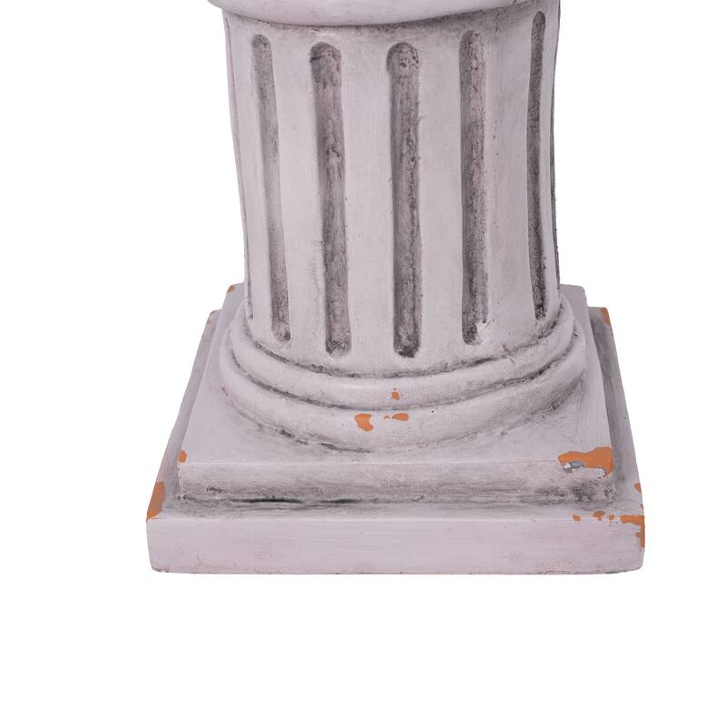 Christopher Knight Home - 18.50"H Classical Ionic MGO Pedestal Plant Stand Side Table for Indoor & Outdoor