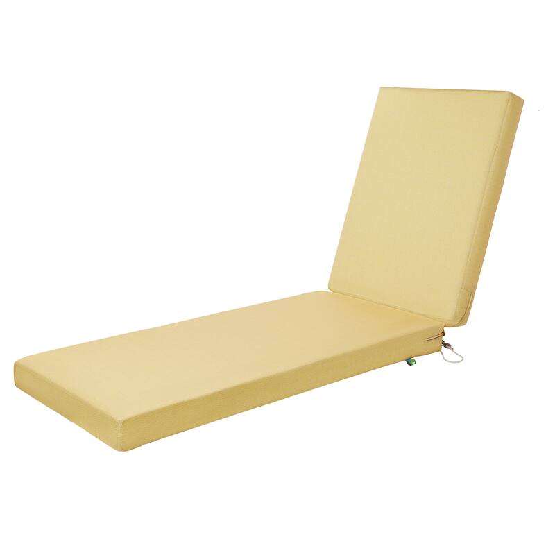 Duck Covers Weekend Water-resistant Outdoor Chaise Cushion - 72"W x 21"D x 3"T - Straw