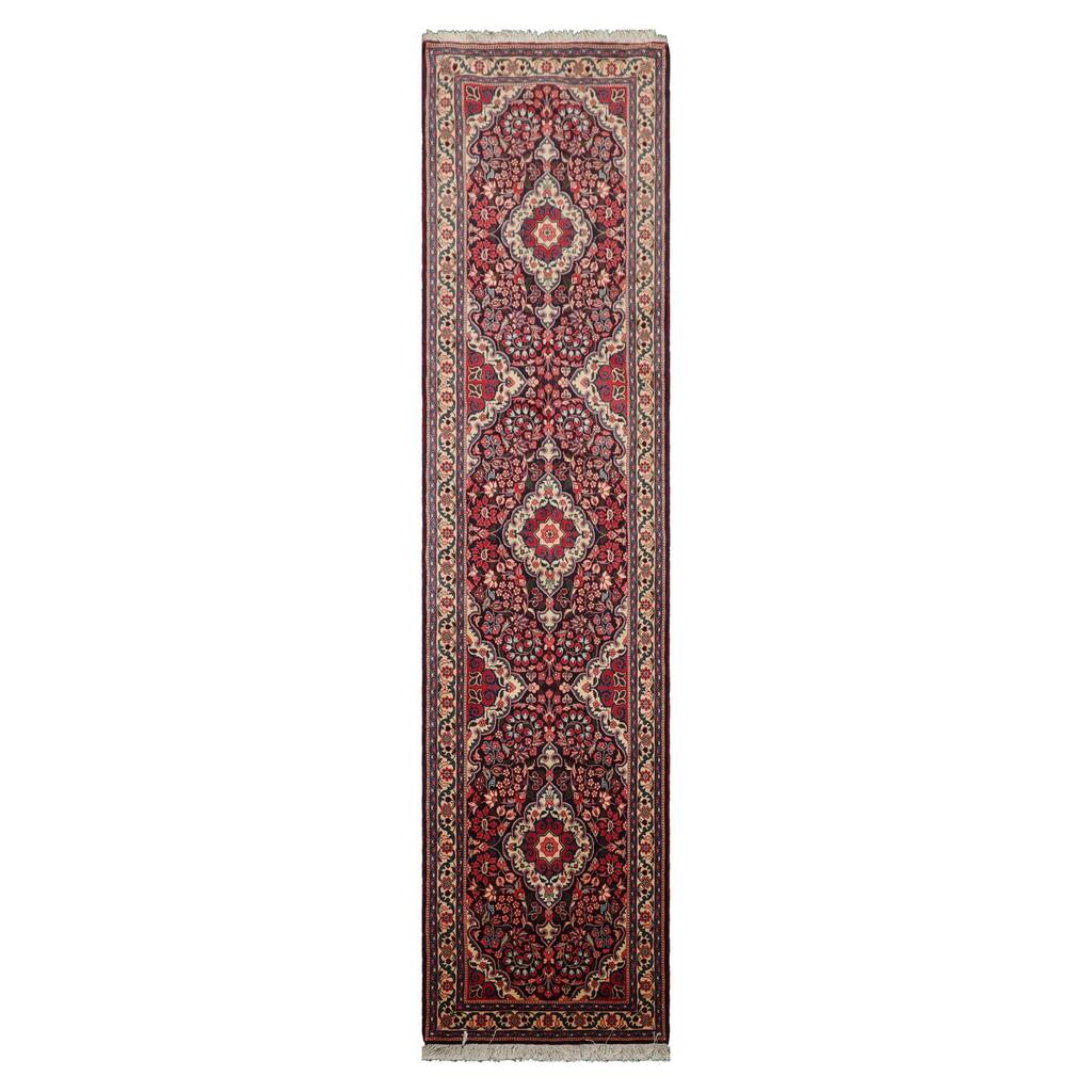 2'2''x8'11'' Runner Hand Knotted Wool Navy Jozan Sarouk 300 KPSI Rug - 2' 2'' x 8' 11''