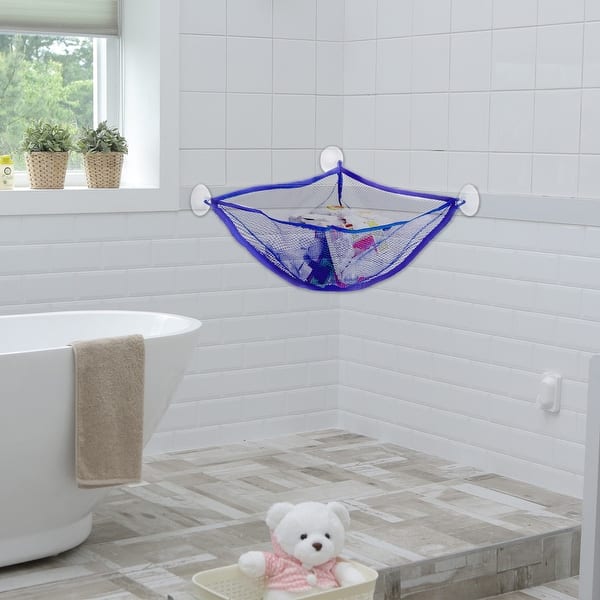 2pcs Stuffed Animal Net, Mesh Hammock Corner Hanging Nets Holder, Blue