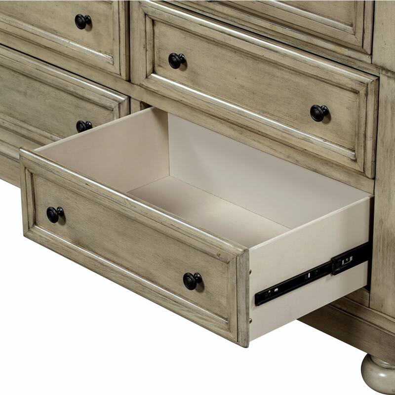 Solid Wood 7-Drawer Dresser with Changing Topper for Nursery