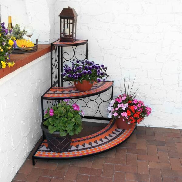 New Metal Plant Stand Display 3-Shelf Stand Mosaic Home Garden Decor 3 Colours