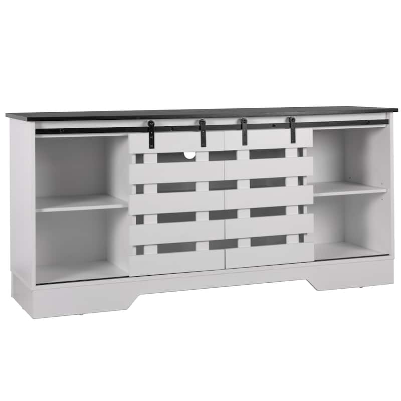 59" Farmhouse TV Stand with Adjustable Shelf for TVs Up to 65"