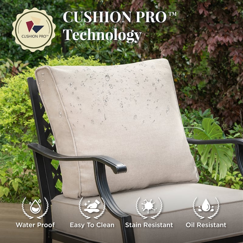 MAISON ARTS Patio Conversation Sets 5/7/9-Seat, Sofa Set with 2 Single Sofa Chairs, 3-Seater Sofa, Ottoman and Coffee Table