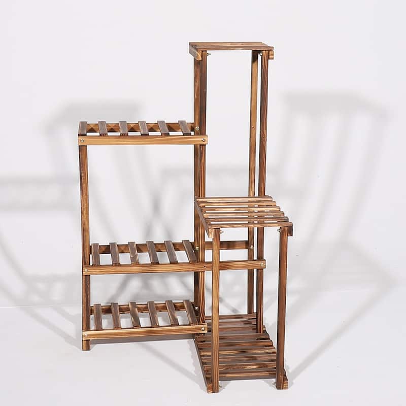 6 Tier Wood Plant Stand Holder Corner Flower Bonsai Display Rack